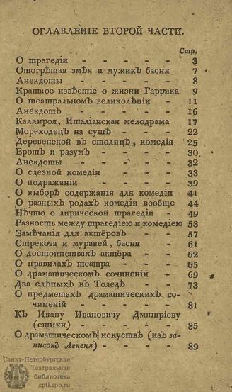 ОГЛАВЛЕНИЕ. Драматический вестник. 1808. Часть II. №№27-52
